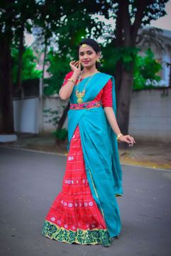 Picture of Desi Girl- Sky Silk Half Saree