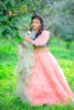 Picture of Organza Indo western kids lehenga and floral dupatta worked blouse