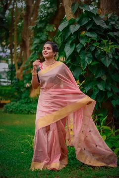 Picture of Organza silk and hand embroidery work saree